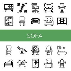 sofa icon set