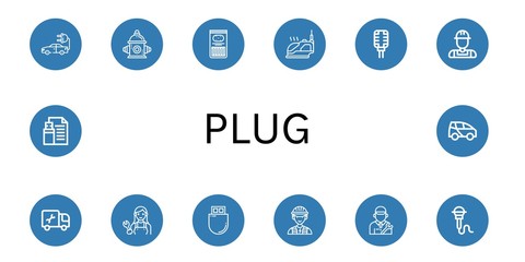 plug simple icons set