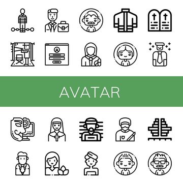avatar simple icons set