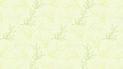 Floral yellow green background. Leaf pattern.