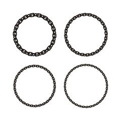 Circle Metal Chains Bracelet Border Frame vector logo