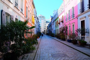 Fototapeta na wymiar Street La rue Cremieux, Paris France