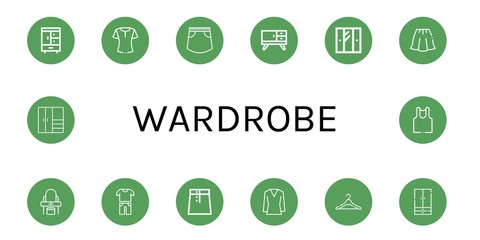 wardrobe icon set