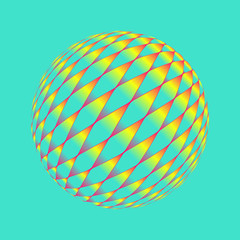 metallic luster scales ball yellow blue