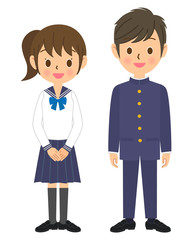 学生服を着た男女　01