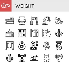 weight simple icons set
