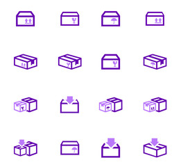 Simple icons set of box