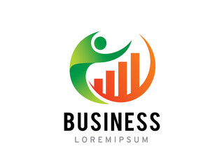 People chart logo template design, icon, symbol