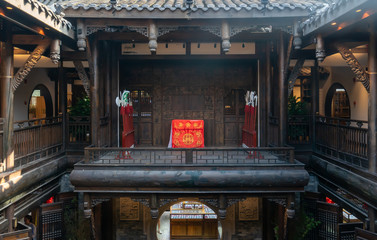 Ancient stage in Kuan Alley and Zhai Alley, Chengdu, Sichuan