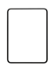 black tablet isolated on white background