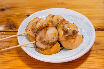Grilled scallop skewer, Japan