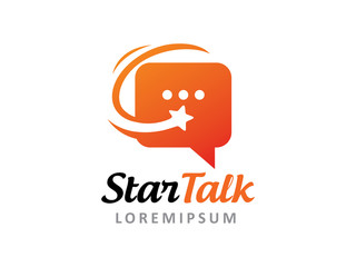 Talk logo template design, icon, symbol