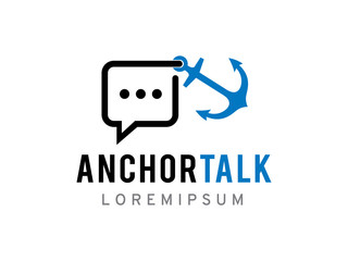 Anchor talk logo template design, icon, symbol