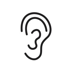 ear icon template black color editable. ear icon symbol Flat vector illustration for graphic and web design.