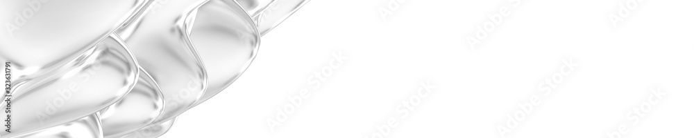 Fototapete abstract 3d rendering of ice or liquid illustration on white background with copy space for text or 