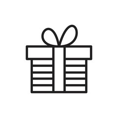 Gift box icon template black color editable. Gift box icon symbol Flat vector illustration for graphic and web design.