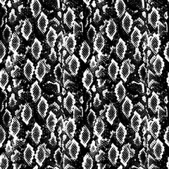 Snake skin scales texture. Seamless pattern black isolated on white background. simple ornament, fashion print and trend of the season Can be used for Gift wrap, fabrics, wallpapers. Vector