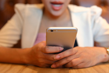 business woman using mobile phone technology