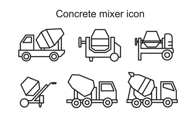 Concrete mixer icon template black color editable. Concrete mixer icon symbol Flat vector illustration for graphic and web design.