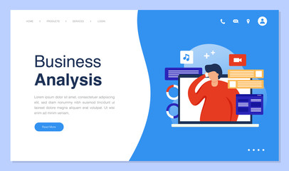 Web page design with business or finance concept for website and mobile website development. Creative Website template design vector illustration. Easy to use and customize