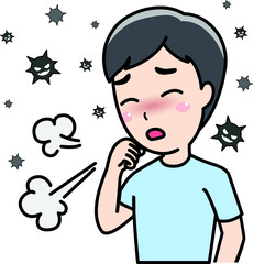 ウイルスに感染する男性