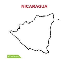 Nicaragua map icon vector logo template