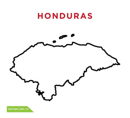 Honduras map icon vector logo design template