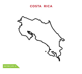 Obraz premium Costa rica map icon vector logo template