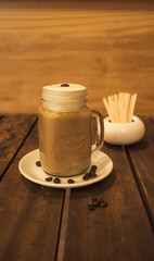 cup of coffee on table in cafe