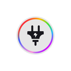 Obraz premium Power Plug - Modern App Button