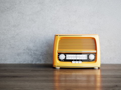 Orange retro radio