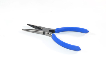 A blue handle nipper on a white background