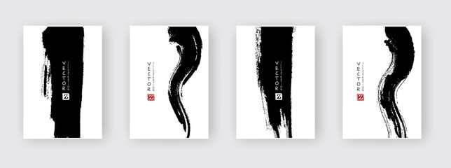 Banners with abstract black ink. eps10 vector illustration