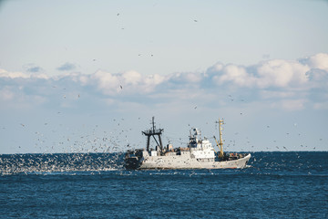 Fishing boat in the sea.