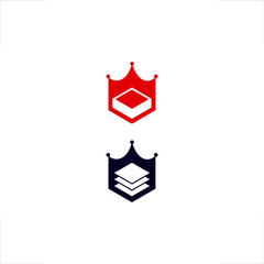 box logo cube stack design king crown 