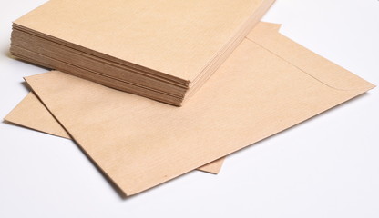 stack of paper on white background