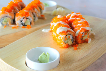 sushi rolls traditional japanese food