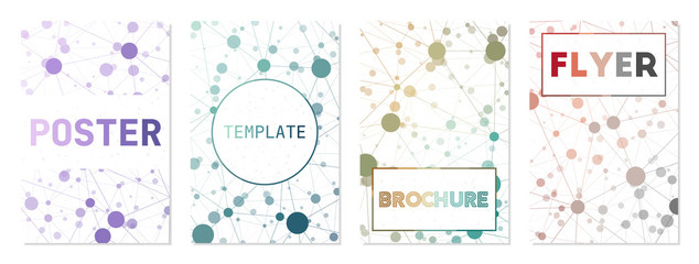 Set of geometric covers. Can be used as cover, banner, flyer, poster, business card, brochure. Attractive geometric background collection. Captivating vector illustration.