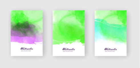 Naklejka premium Abstract watercolor color design banner set. Vector