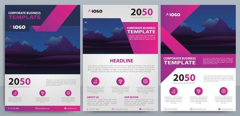 corporate business flyer, vector colorful cover poster brochure design