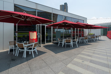 Outdoor restaurant on roof terrace