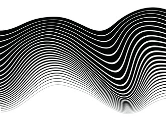 Modern vector transition from black to white with curved lines for banners, websites, posters, business cards, stickers, covers . Black and white vector pattern.