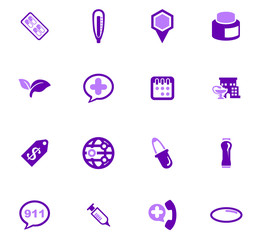 Drug store icons set