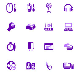 Electronic repair icons set