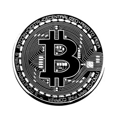 Bitcoin sign icon for internet money. Crypto currency symbol and coin image for using in web projects or mobile applications. Blockchain based secure cryptocurrency. Isolated vector illustration.