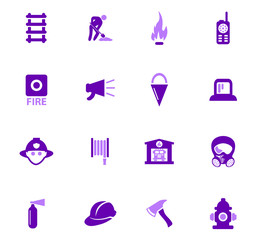 Fire brigade icons set
