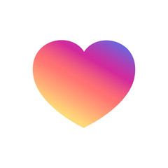 Instagram Like Icon, Colorful smooth color gradient background wallpaper, vector heart, love sign