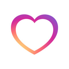 Instagram Like Icon, Colorful smooth color gradient background wallpaper, vector heart, love sign