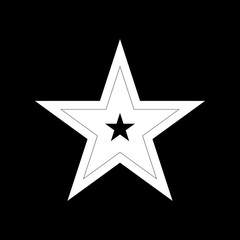 Star icon in a flat design. Black star icon on a white background. Vector illustration.