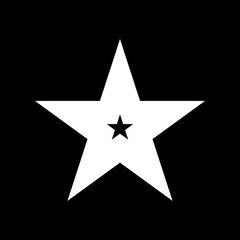 Star icon in a flat design. Black star icon on a white background. Vector illustration.